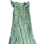 Spell & The Gypsy Collective Green Boho Floral Maxi Dress Size M Organic Cotton