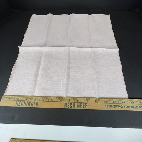 Vintage Linen Placemat & Napkin Set 4 Each Scalloped Edge Pink MCM Lot - Picture 13 of 17
