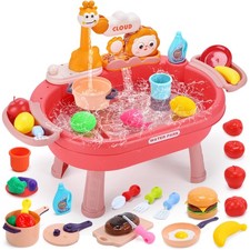 Holyfun Play Kitchen Sink Running Water Water Table Toy Sink Toy Functional