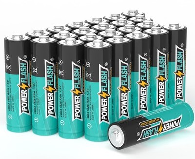 POWER FLASH AAA Batteries 24 Pack (with new Life Date) Long 24Count 