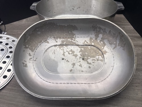 Vintage Wagner Ware Sidney -O- Magnalite Turkey Roaster 4269P con rivestimento 17 quarti XL - Foto 5 di 13