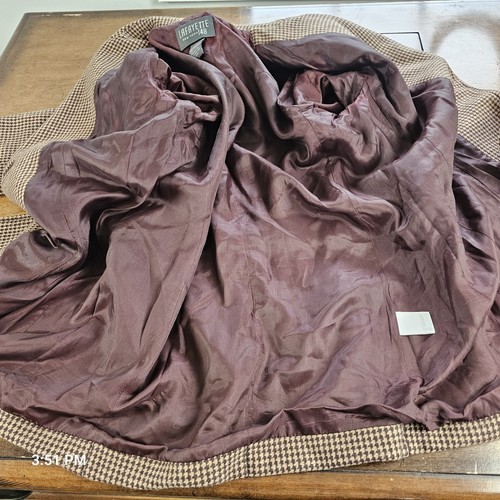 Chaqueta de equitación LAFAYETTE 148 talla 4 blazer mujer pata de gallo lana gamuza parche - Imagen 19 de 21