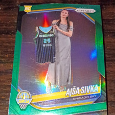 Panini 2025 WNBA Prizm Ajša Sivka RC Rookie Green Prizm #85 Chicago Sky