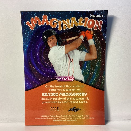 2024 Leaf Vivid Braden Montgomery #VIM-BM1 Auto Speckled Rainbow Imag… /10 NM - Bild 3 von 6