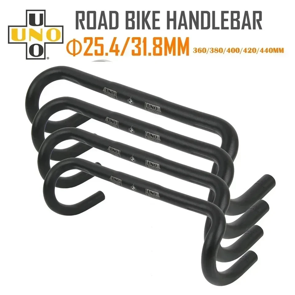Road Bike Drop Bar 25.4mm/31.8mm Bicycle Bent Bar  380/400/420/440mm Length - Image 2 of 4
