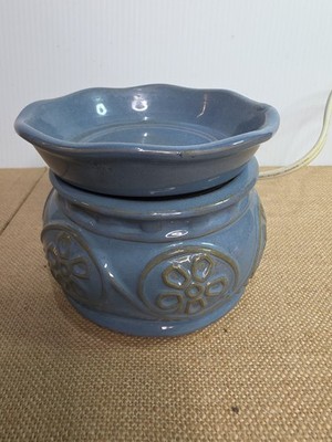 SC Johnson & Son Electric SCJ-183 Wax Warmer Plate And Dish Blue & Olive Green