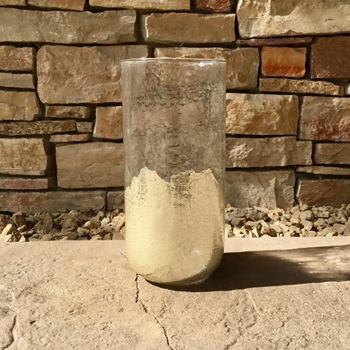 India Handicrafts Tall Glass Hurricane with Gold Foil Bottom 71012 - Picture 3 of 3