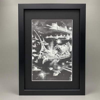 Raum Flotte Gerahmt Kunst Battlefleet Gothic Astra Militarum Eldar Warhammer 40K