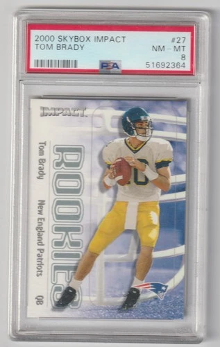 2000 Skybox impact #27 Tom Brady Rookie (RC) PSA 8