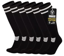 Kids Soccer Socks 3Pack Cushion Cotton Comression Socks 4-8 Years Black 3pack