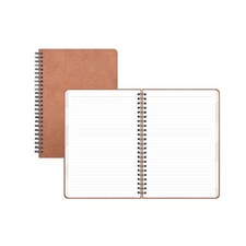Blue Sky 150538 Medium/College Rule Faux Leather Wirebound Notebook - Tan New