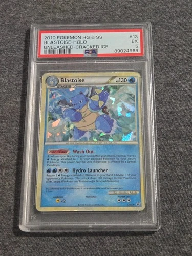 Blastoise Holo Cracked Ice PSA 5 Pokemon Heartgold & Soulsilver Unleashed #13