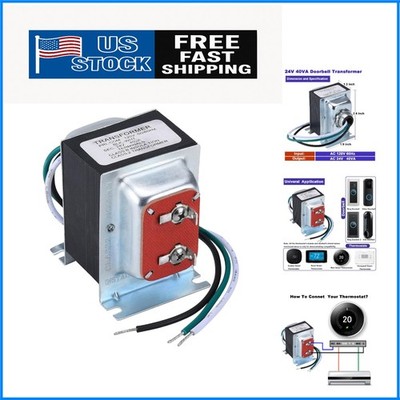 Easy-to-Install 24V 40VA Transformer for Thermostats & Doorbells - Upgrade Now