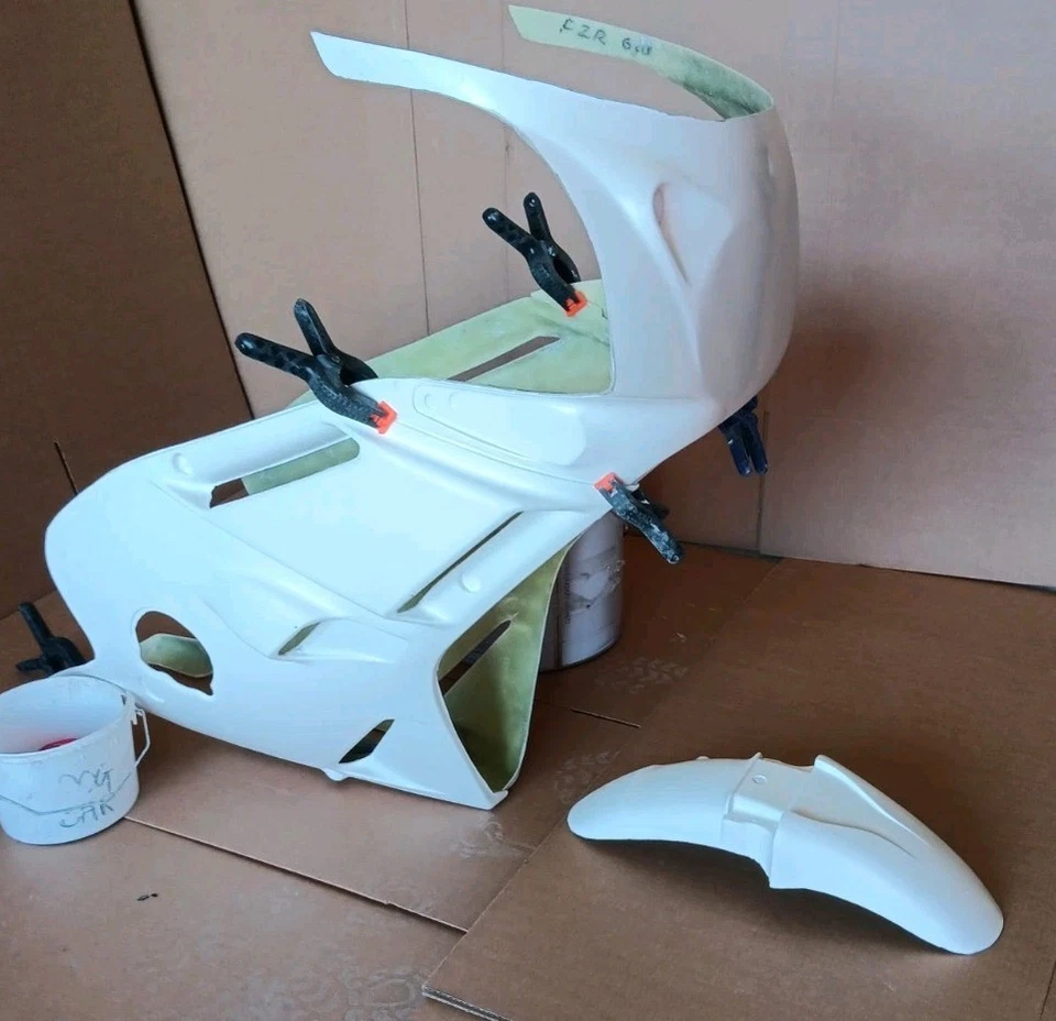 Yamaha FZR 600 Гоночные Обтекатели Панели Передний Комплект из Стекловолокна Новый 1988/1994  - Изображение 4 из 4