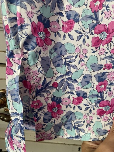 Vintage Nightingales Floral Cotton Lawn Short Sleeve Blouse / Shirt - UK10 - Picture 3 of 8