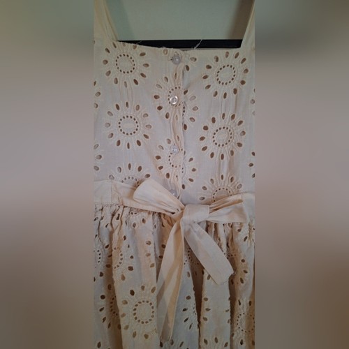 Blueberi Charming Cream Eyelet Kids Dress Sz 12 Party Summer Cottahecore Boho - Picture 6 of 10