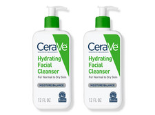 2x CeraVe Hydrating Facial Cleanser Face Wash for Normal to Dry Skin, 12oz - NEW