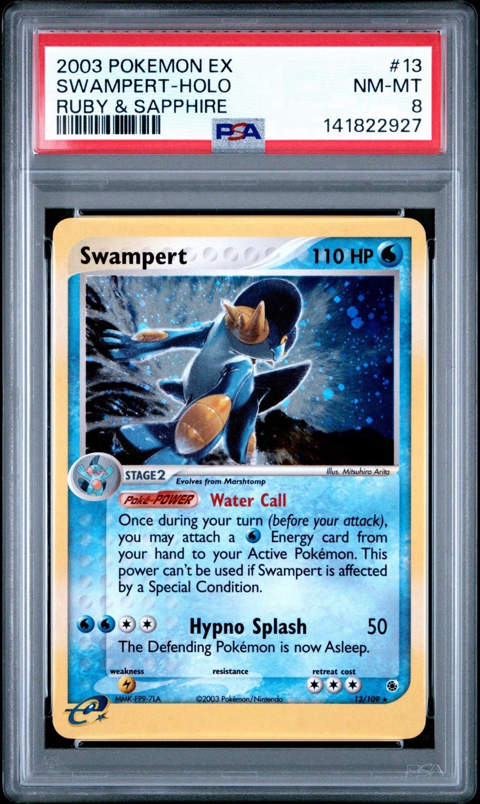 Pokemon TCG Swampert Holo Rare 13/109 EX Ruby & Sapphire PSA 8 NM/MT WOTC