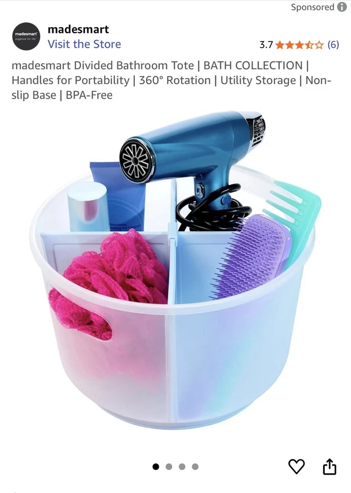 Pack de 3 Bolsos de Baño Divididos Madesmart | COLECCIÓN BAÑO Rotación 360° Foto 3 de 4