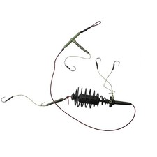 Black Fishing Bait Cage Line Group High Carbon Steel Inline Feeder Hook