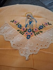 Full Size Sheet Set 4 PC Flat Fitted 2 Pillow Cases New Embroidery Women Flower