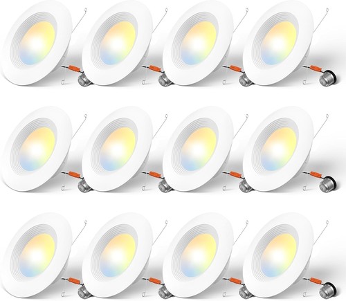 Amico 5/6 inch 5CCT LED Recessed Lighting 12 Pack, Dimmable, Damp Rated, 12.5... - Picture 1 of 6