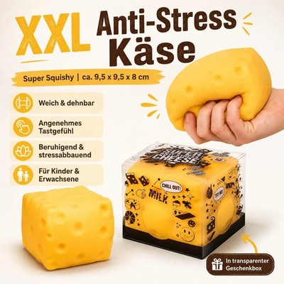 XXL Anti-Stress Squishy Käse Squeeze Stressball Super Cheese für Kinder Erwachse