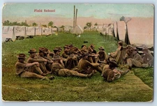 c1910's Field School Military Soldiers Camp Tent Unposted Antique Postcard