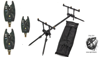 Ngt Rod Pod Quickfish Mk 2 -1 FüR 3 Ruten + Tasche + 3 Bissanzeiger VC2