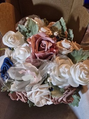 Ling's Moment 9'' Wedding Bouquet for Bride, Bridesmaid's Bouquet, NO RIBBONS!