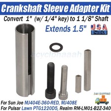 1" to 1 1/ 8 inch 1/4" Key Gas Engine Pulley Crank Shaft Sleeve Adapter Predator