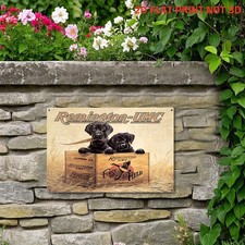Vintage Raised on Wild Puppy Metal Sign Rustic Dog Lover Patio Wall Decoration