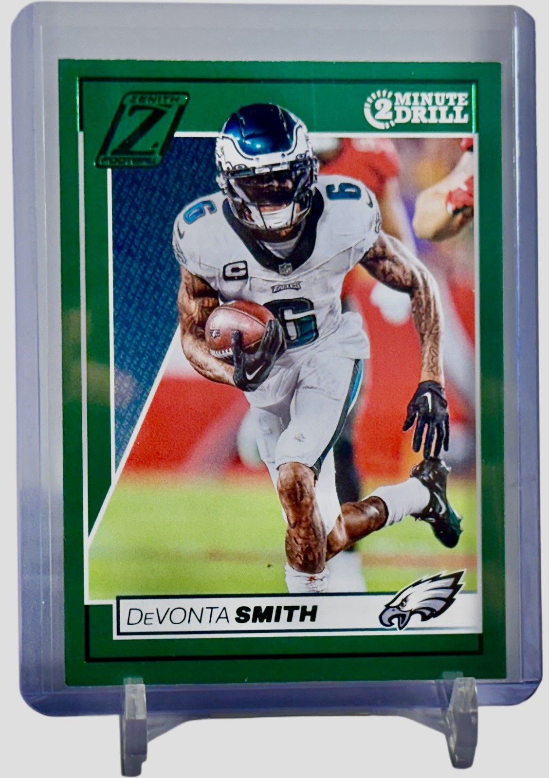 2024 Panini Zenith - Devonta Smith Two Minute Drill Card #81 W/Top Loader
