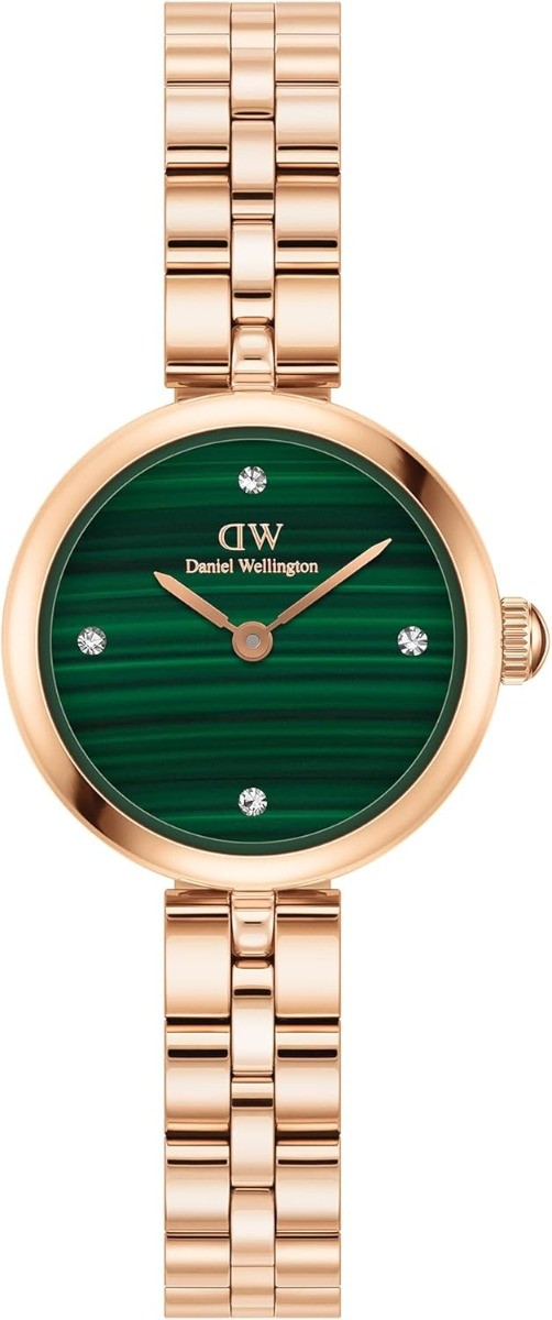 Daniel Wellington Ladies Watch with Green Dial & Rose Gold Strap DW00100721