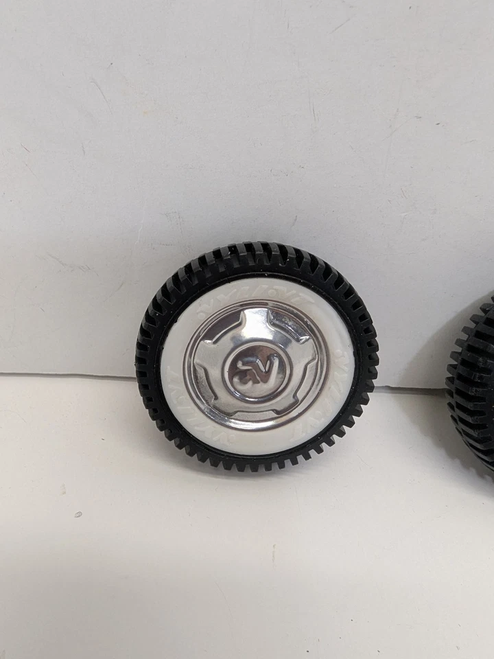 Vintage Nylint Wheels, Whitewalls and Hubcaps.  2" fine tread tires.  Set of 4 - Image 2 of 4