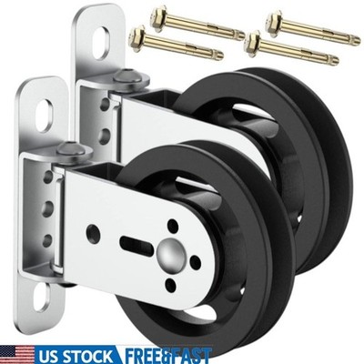 180 Degree Rotation Wall Mount Pulley Block 2pcs Heavy Duty Gym Equipment DIY US