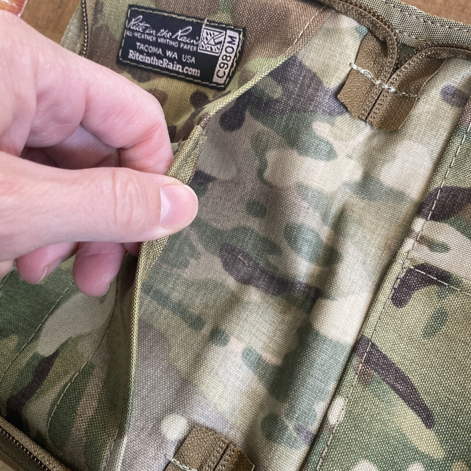 RITE IN THE RAIN C980 Notebook Army Camo Cover Cordura 7.5”x 4.75” Zipper