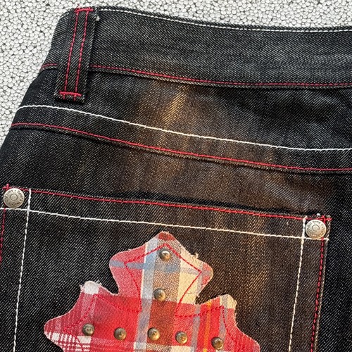 Pantalones Cortos Denim Vintage Ejército Real 36 Y2K 14” Entrepierna Plateado Rojo Gótico Patinador Hip Hop - Imagen 15 de 23