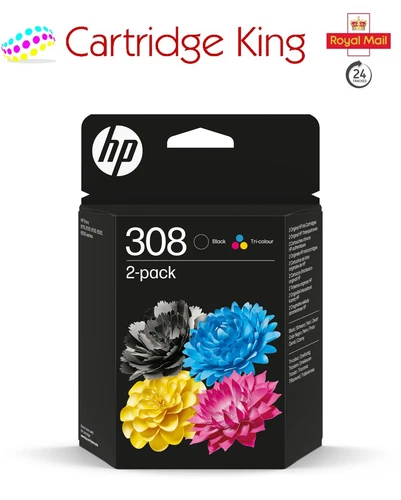 HP 308 2-Pack Black/Tri-color Original Ink Cartridge Combo for Envy 6120
