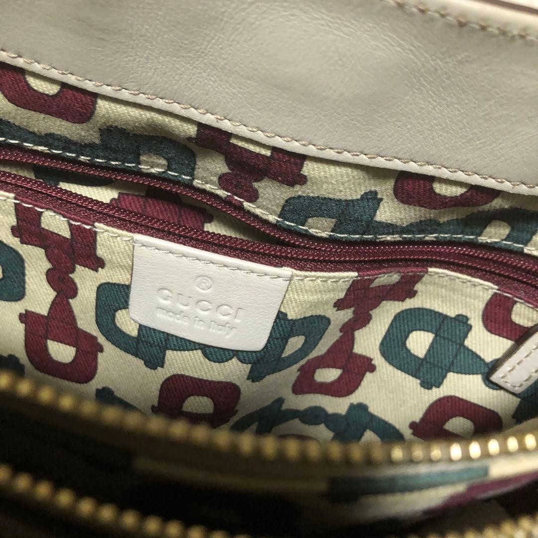 Gucci Abbey Guccissima Leather D-Ring Tote Bag White Condition EX thumbnail 4