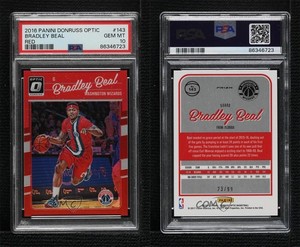 2016-17 Panini Donruss Optic Red Prizm /99 Bradley Beal #143 PSA 10 GEM MT