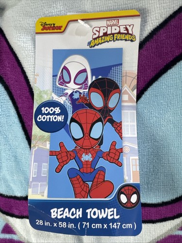 Spider Man Ghost and Miles Cotton Kids Beach Towel - Picture 3 of 4