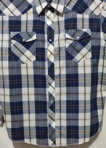 Wrangler 3XL Pearl Snap Western Hemd kariert Langarm Freizeit Knopfleiste - Bild 4 von 7