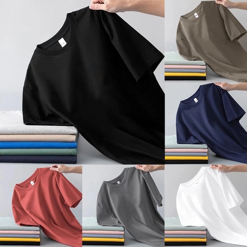 Fashionable Men's T shirt Solid Color Korean Style Tops for Effortless Style - Picture 4 of 18
