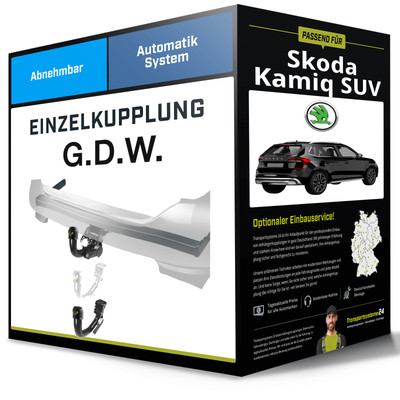 Abnehmbare Anhängerkupplung für SKODA Kamiq SUV 07.2019-jetzt Typ NW4 G.D.W. NEU