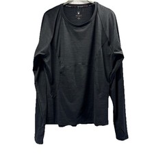 Spyder Active Women's Top Size XL Solid Black Zip Pocket Thumb Holes Long Sleeve