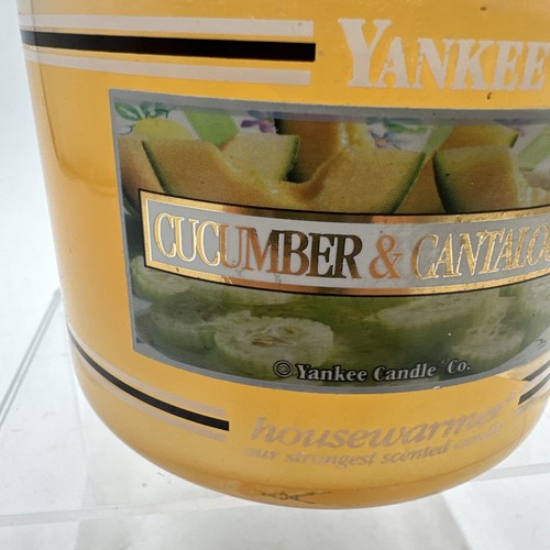 New Retired Rare Yankee Candle Cucumber Cantaloupe 14.5oz Black Label + Topper - Picture 3 of 19