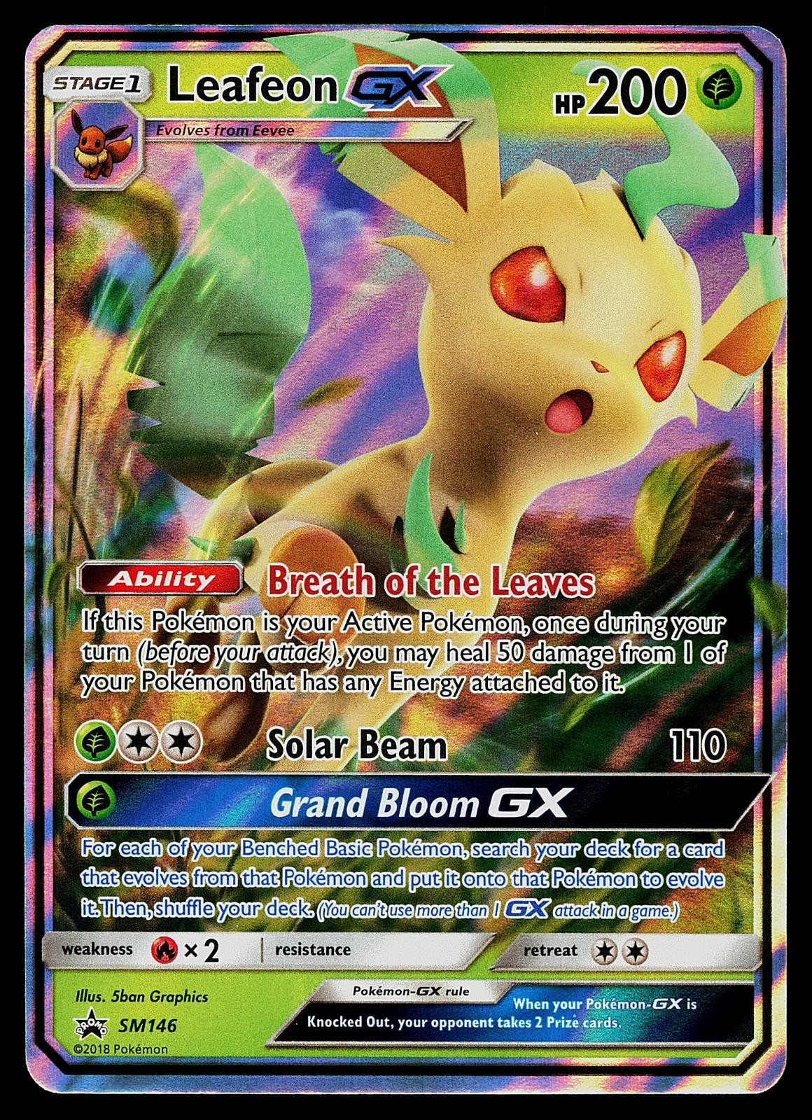 Pokemon Card - Leafeon GX - Sun & Moon Promo SM146 Holo Promo
