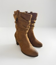 SIZE 8 UGG Australia DAYTON Women's Boots Heel Shoes 1010192 Brown leather