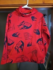 Nike Dri-FIT Hoodie With Black Flame Print Boys Size XL